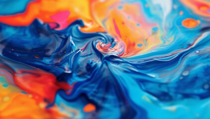 an image of colorful paint is floating on a smooth surface Generative AI