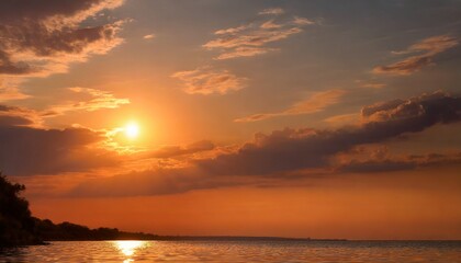 Obraz premium summer sky background on sunset