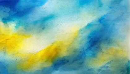 Fototapeta na wymiar blue and yellow watercolor background texture