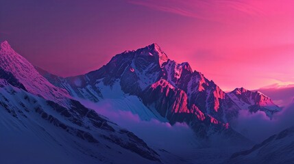 Beautiful unique simple minimalist colorful sky and mountains wallpaper.