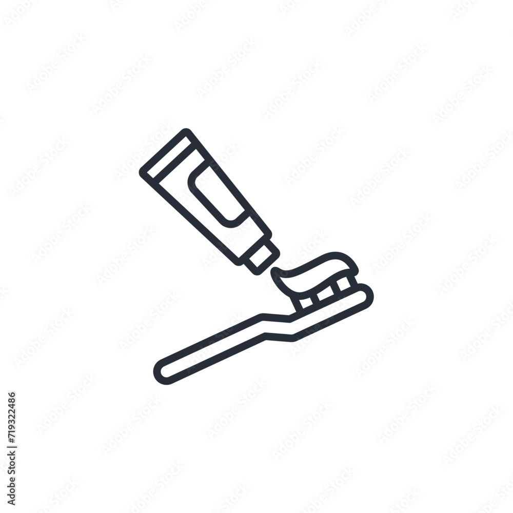 Poster toothpaste icon. vector.editable stroke.linear style sign for use web design,logo.symbol illustratio