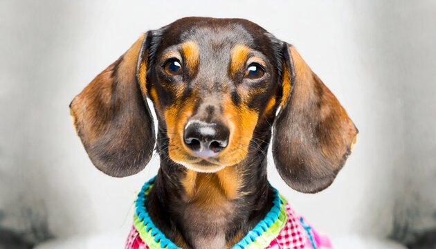 Dachshund Dog Over White Background