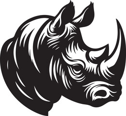 black and white rhinoceros illustration 