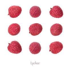 Set of lychee berries