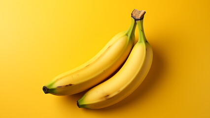 Banana fruit. banana isolated on yellow background.
