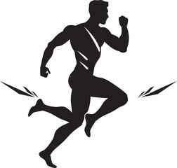 Fototapeta na wymiar Striking Black Vector Illustration of an AthleteBlack Vector Silhouette of an Athletic Figure