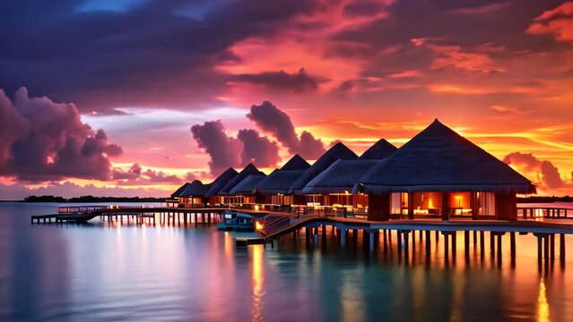 luxury resort amazing sunset panorama