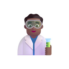 Man Scientist: Medium-Dark Skin Tone  