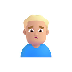 Man Frowning : Medium-Light Skin Tone