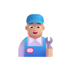 Man Mechanic :Medium-Light Skin Tone