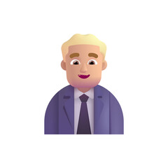 Man Office Worker : Medium-Light Skin Tone