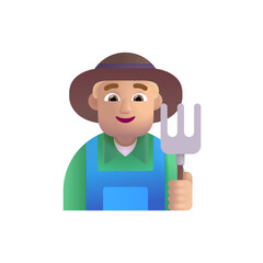 Man Farmer: Medium-Light Skin Tone