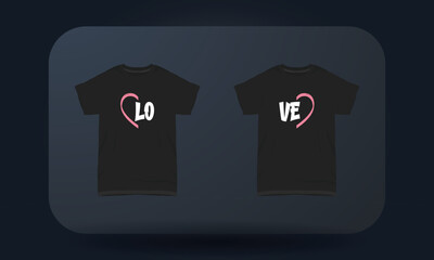 Couples t-shirt designs Love with brush effect