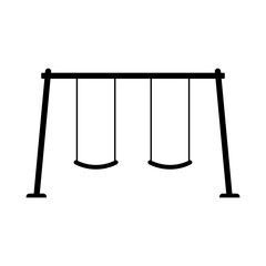 Swing icon. Black silhouette. Front side view. Vector simple flat graphic illustration. Isolated object on a white background. Isolate.