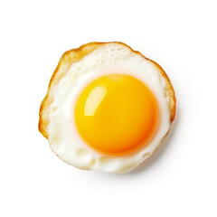 Egg half fry on white background