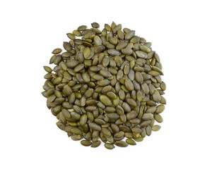 Pumpkin seeds isolated on white.