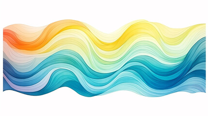 Colored rainbow made in watercolor on a white paper background.
