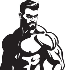 Vector Anatomy Black Muscle EditionMonochrome Muscles Vector Illustration