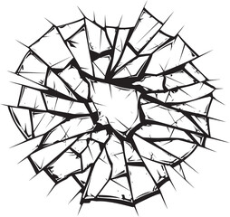 Abstract Glass Shards Vector IllustrationDisrupted Reflections Vectorized Broken Glass Art