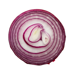 sliced onion isolated on a transparent or white background, png	