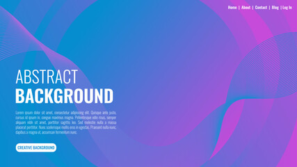 Elegant abstract background with gradient color and line style. Amazing blue pink background design