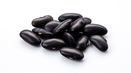 Fototapeta na wymiar Dry black bean isolated on white background.
