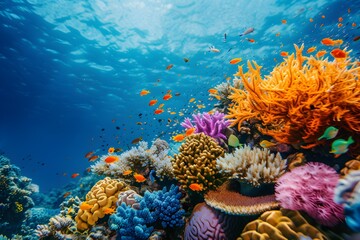Fototapeta na wymiar Vibrant Marine Life Thriving in a Coral Reef Ecosystem