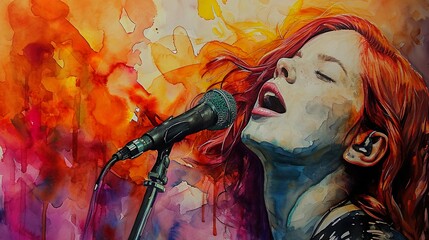 fiery serenade: a woman's passionate vocal performance