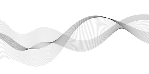 Abstract black flowing wave lines. Modern wavy lines pattern design element for poster, website, banner, presentation, cover, brochure, flyer. Dynamic wave line background