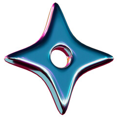 Abstact 3D Chrome Y2K Metalic