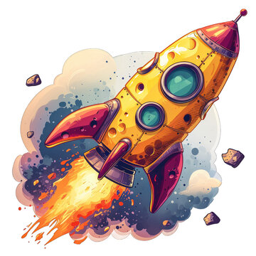 Gouda Galactic Sojourn Blast Off in a Cheese-Themed Rocket Ship to Explore Space