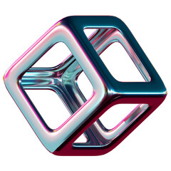 Abstact 3D Chrome Y2K Metalic