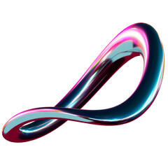 Abstact 3D Chrome Y2K Metalic