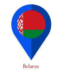 Flag of Belarus, Belarus flag, National flag of Belarus. Map Pin flag of Belarus.