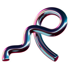 Abstact 3D Chrome Y2K Metalic
