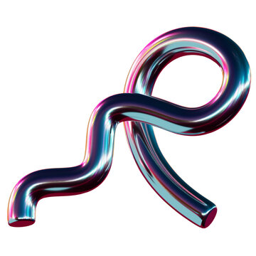 Abstact 3D Chrome Y2K Metalic