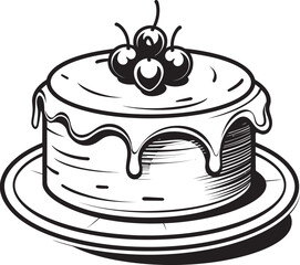 Elegant Vector Noir Cake IllustrationCharming Vectorized Noir Cake Beauty