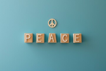 Symbolic Image of the Word "PEACE" With Peace Sign