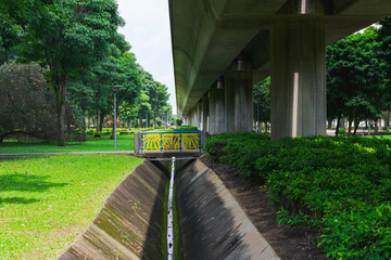 Ditch under a bridge