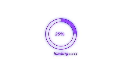Abstract circle loading bar purple color illustration. white color background UHD 4k illustration.