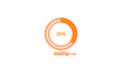 Abstract circle loading bar orange color illustration. white color background UHD 4k illustration.