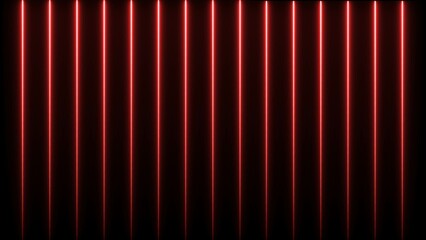 Abstract directional neon lines red color illustration . Black background 4k illustration.