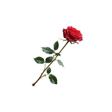 Rose with Stem Red on transparent png