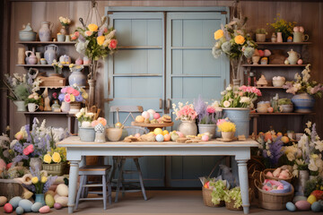 Charming Easter Celebration in Rustic Kitchen