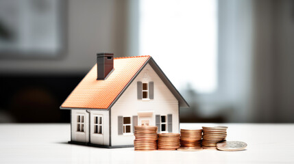 Small golden home. gold loan, home loan and financial concept