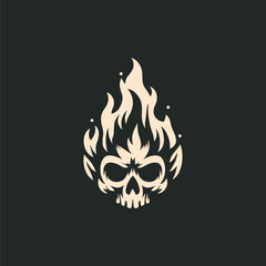 Creative Abstract Fire Skull Logo