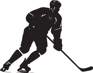 ice hockey player silhouette vector illustration