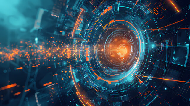 Futuristic Technology Concept. Abstract Digital Art Background