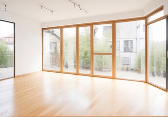 Obraz premium Empty room of modern contemporary loft with wood