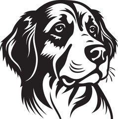 Graphite Glamour Black Dog PortraitEbony Expression Vector Dog Design